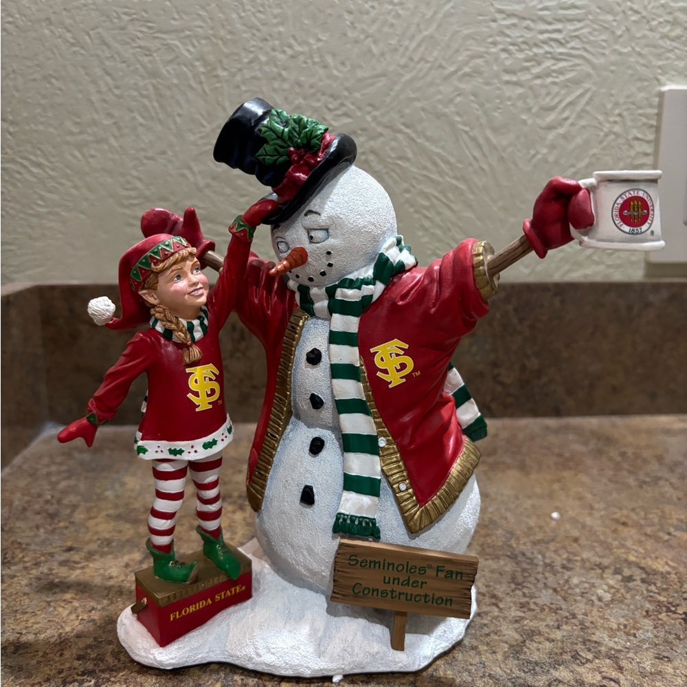 Florida State Seminoles Snowman Holiday Figurine Christmas